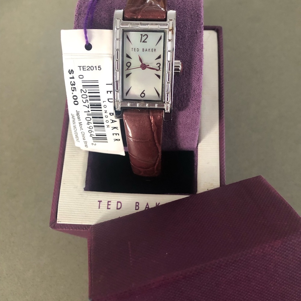 Ted Baker Rectangular Silver and Burgundy mother … - image 4